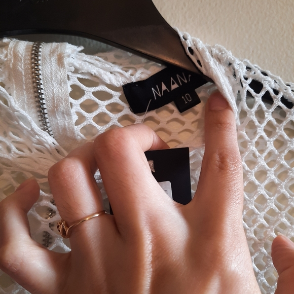 Nasty Gal Catch Me If You Can Fisnet Sequin Tassel Crop Top White - Picture 12 of 15